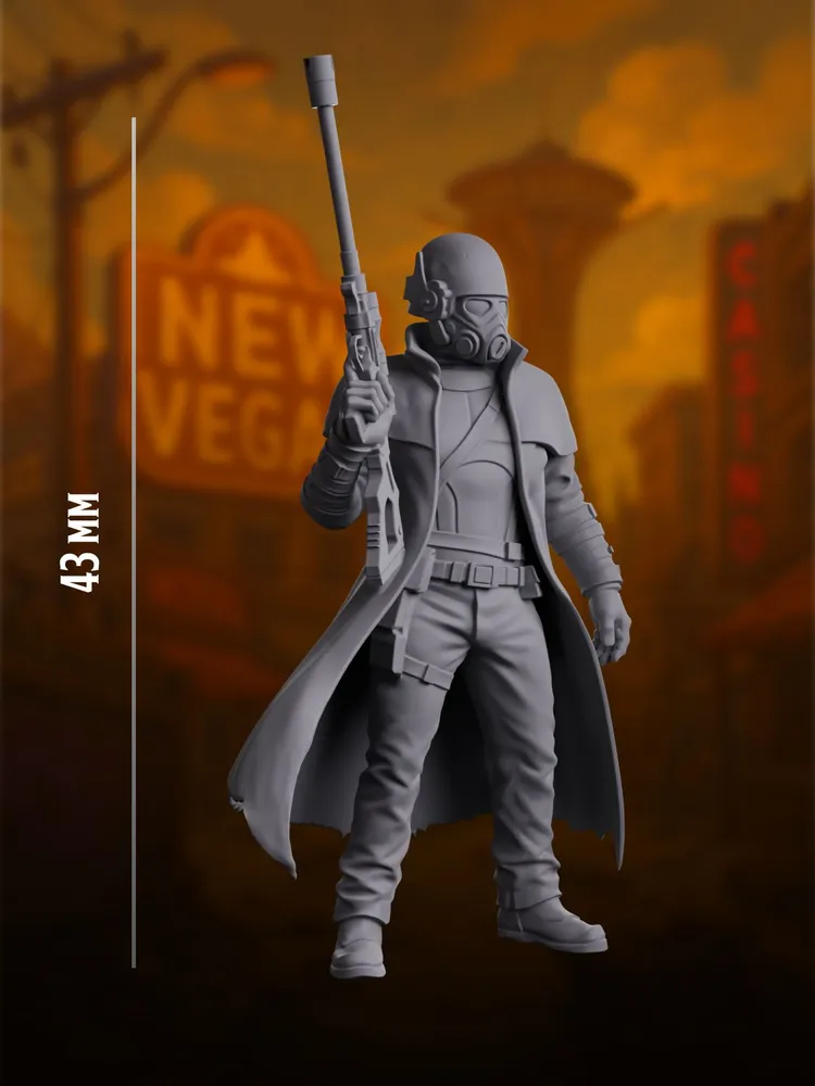 Миниатюра Стражи Пустоши, Наёмник с Снайперской Винтовкой, для НРИ — изображение 3