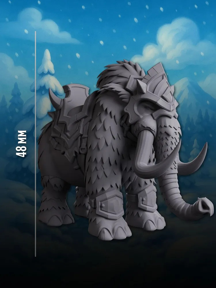 Миниатюра Ездовой Мамонт Совместима с НРИ и ДнД 1 шт. — изображение 3
