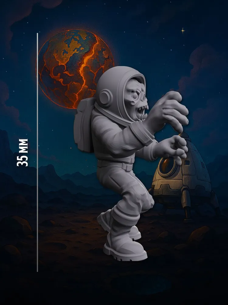 Миниатюра Зомби космонавт, Совместима с НРИ и ДнД — изображение 3