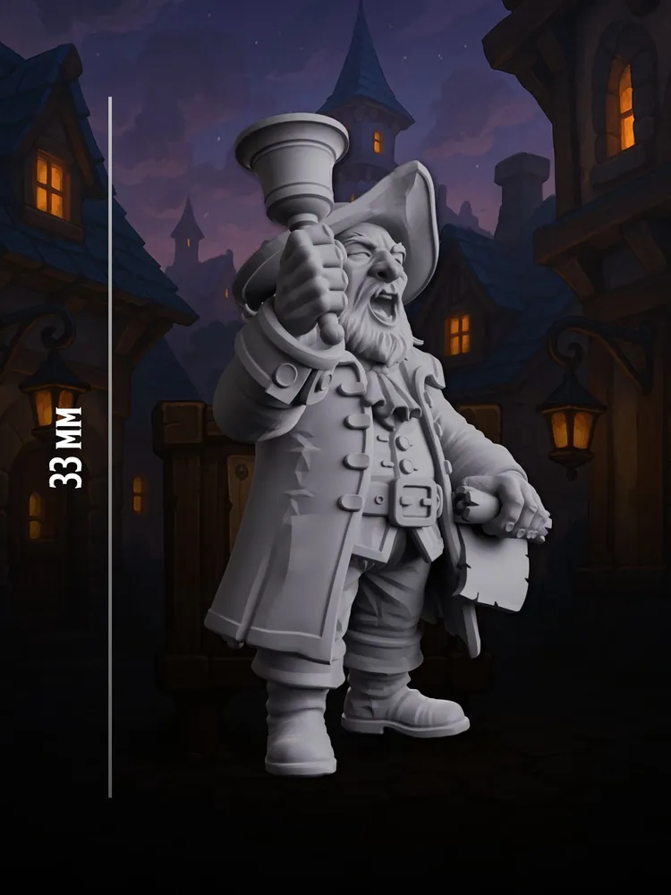 Миниатюра Городской Глашатай, Совместимая с НРИ и ДНД, в масштабе 32 мм 1:56 — изображение 3