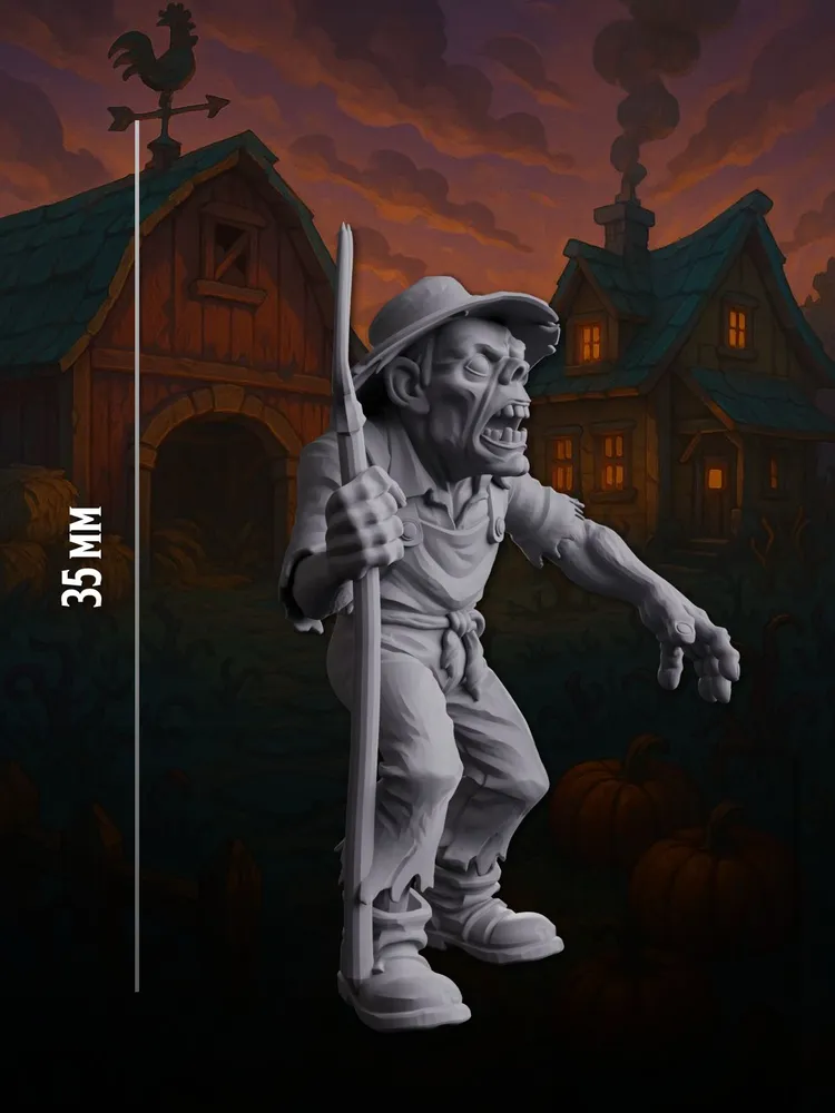 Миниатюра Зомби фермер Совместима с НРИ и ДнД — изображение 3